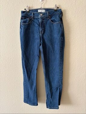 Abercrombie & Fitch The ‘90s Straight Mid Rise Blue Denim Jeans Curve Love 27
